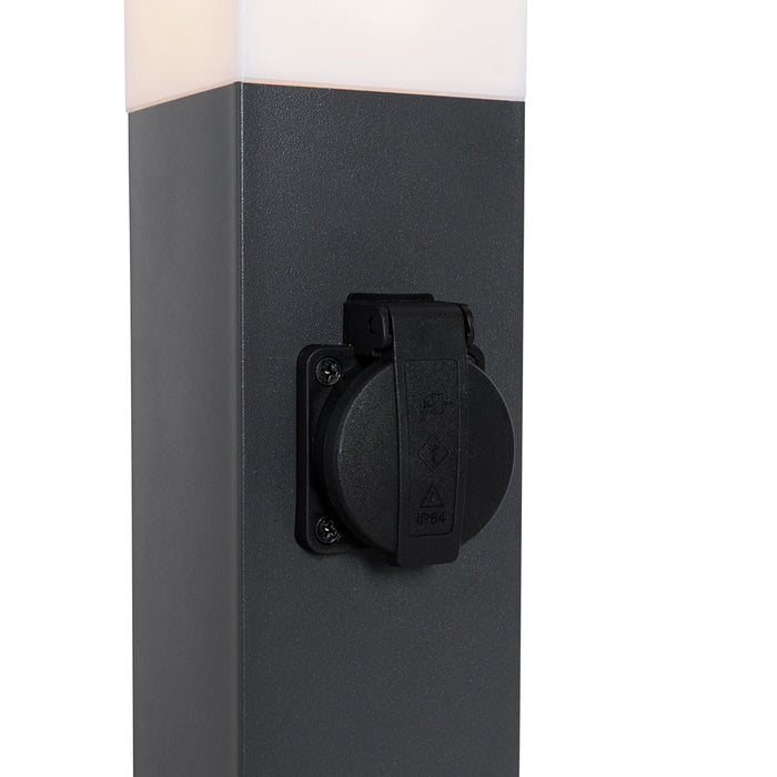 QAZQA Buitenlamp donkergrijs 45 cm met stopcontact IP44 - Malios