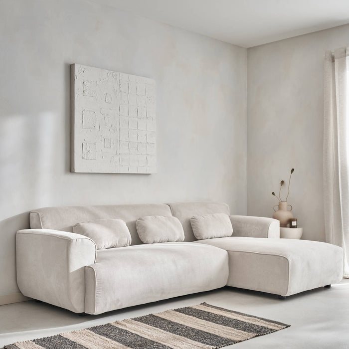 sweeek - 2 tot 3 zits hoekbank in corduroy, rechterhoek