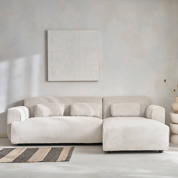 sweeek - 2 tot 3 zits hoekbank in corduroy, rechterhoek