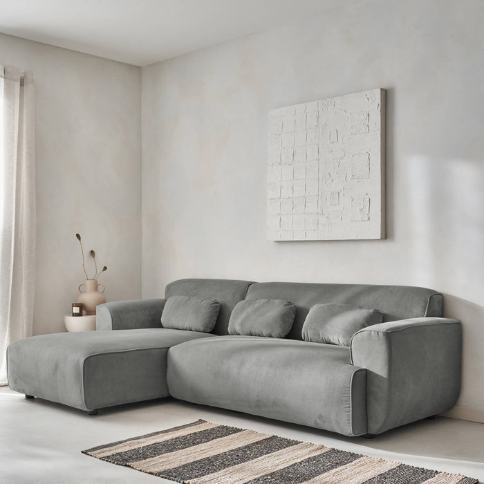 sweeek - 2 tot 3-zits corduroy hoekbank, linkerhoek