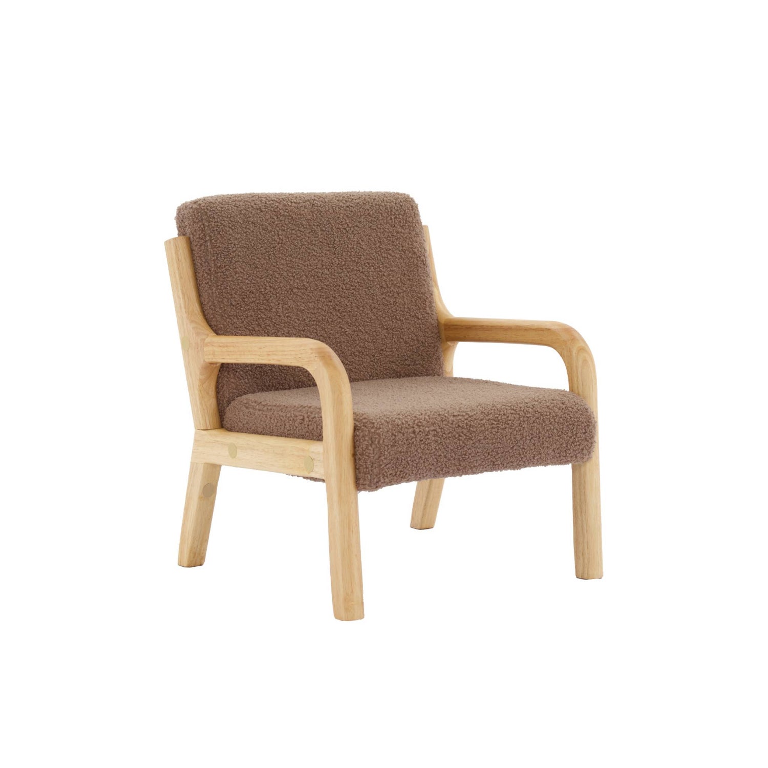 sweeek - Scandinavische kinderfauteuil in hout en boucléstof