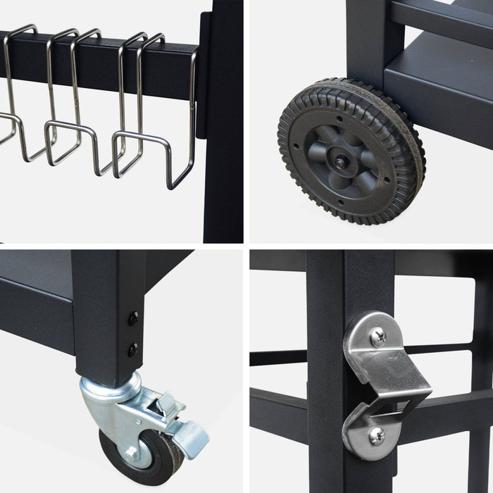 sweeek - Zwarte roltafel, Colbert, L88xB58xH82,8cm