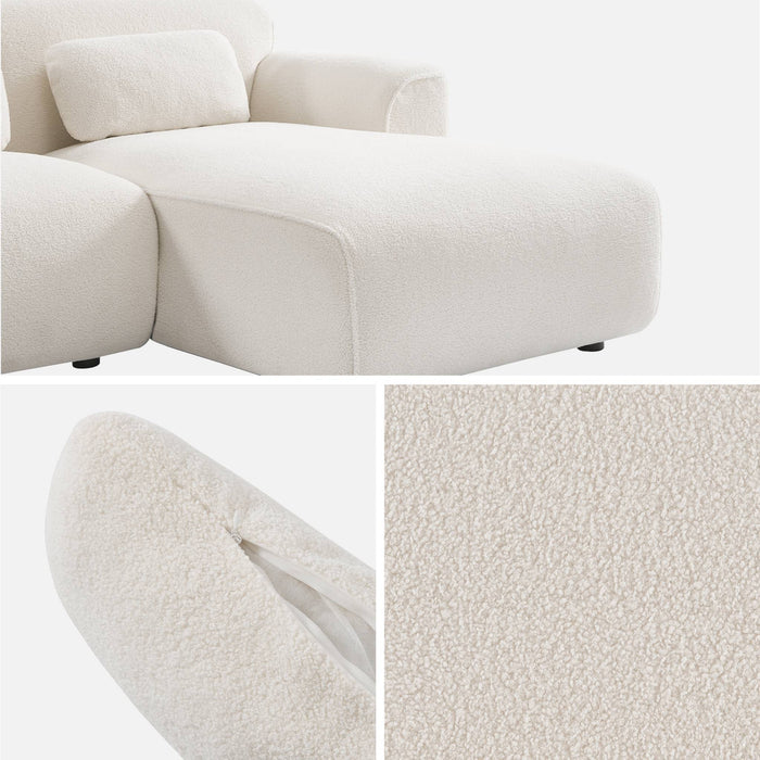 sweeek - Hoekbank, 3 zits boucléstof