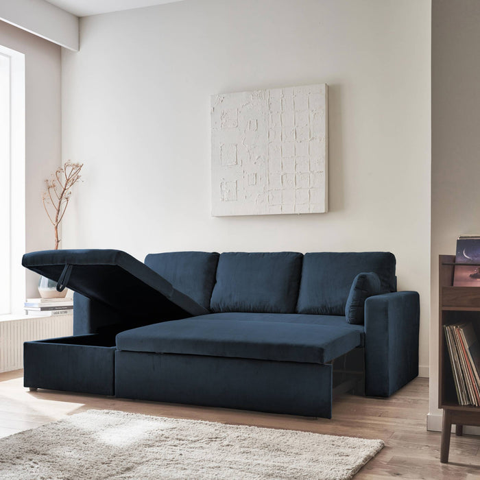 sweeek - Corduroy hoekslaapbank, 3-zits