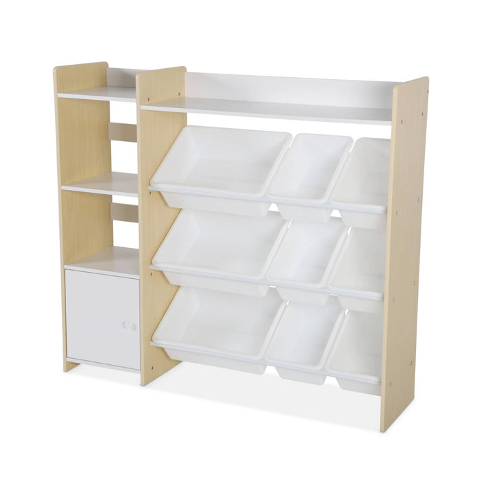 sweeek - Kinderopbergmeubel met 9 opbergbakken, 4 planken, 1 deur