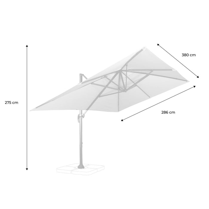 sweeek - Rechthoekige parasol 3x4m, paal met houteffect
