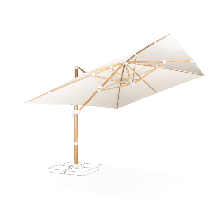 sweeek - Rechthoekige parasol 3x4m, paal met houteffect