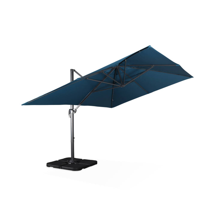 sweeek - Rechthoekige parasol 3x4m + verzwaarde tegels 50x50cm