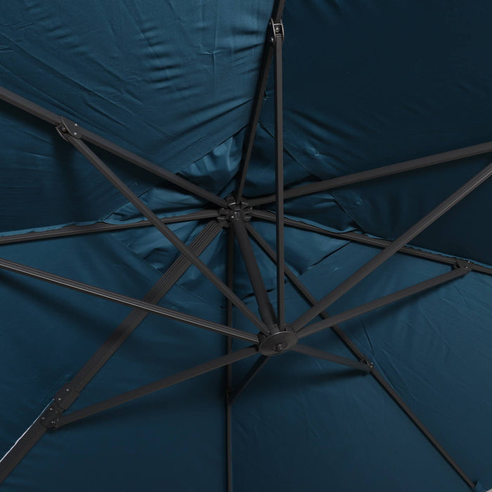 sweeek - Rechthoekige parasol 3x4m + verzwaarde tegels 50x50cm