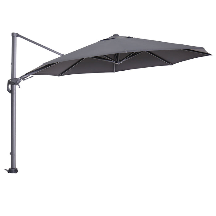 Garden Impressions Hawaii zweefparasol 3.5m d. grijs met voet en hoes
