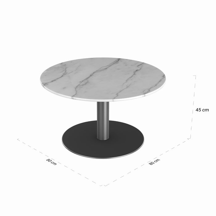 by fonQ Marble Salontafel Marmer - Ø 80 - Wit / Goud