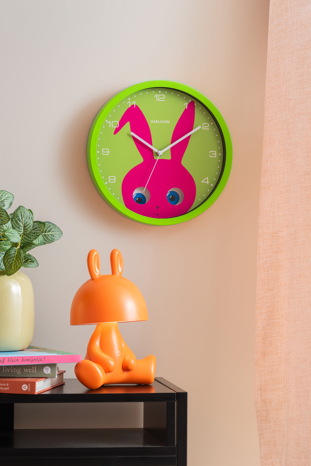 Karlsson - Wall Clock Peekaboo Bunny