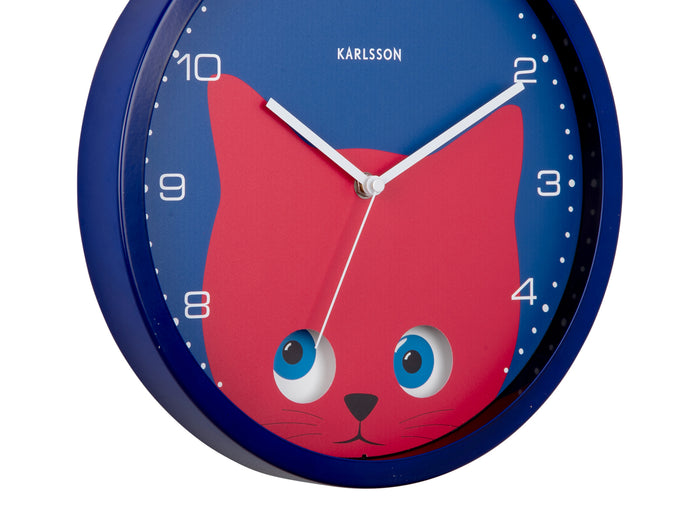 Karlsson - Wall Clock Peekaboo Cat
