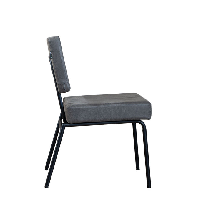 Bronx71 Industriële eetkamerstoel Espen antraciet eco-leer