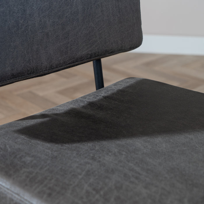 Bronx71 Industriële eetkamerstoel Espen antraciet eco-leer