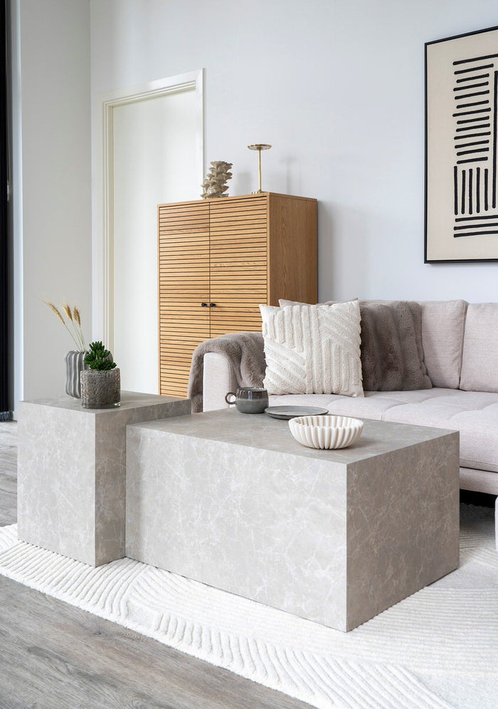 House Nordic - Salontafel Marmerlook - 80x60x40cm