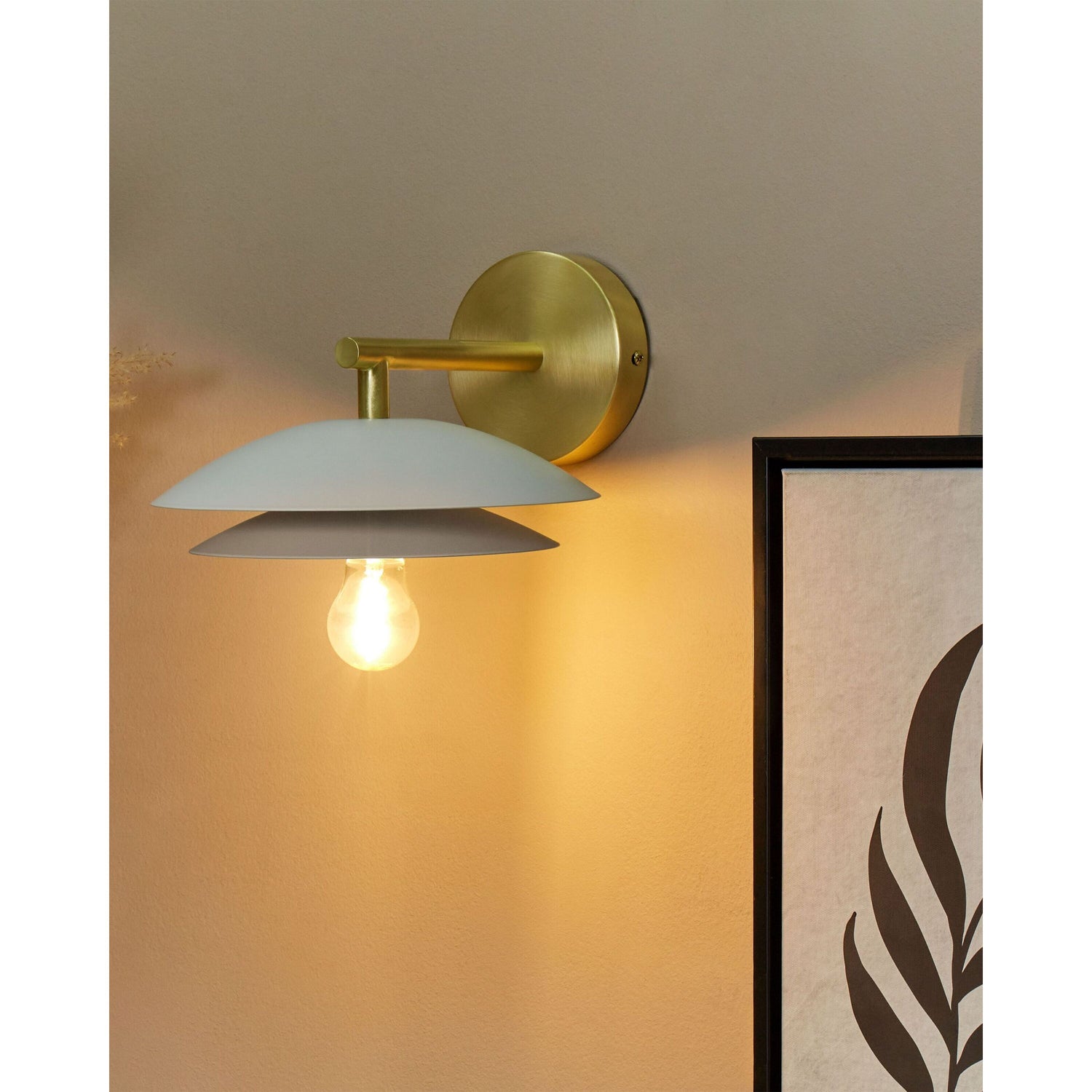 Beliani - LASOLO - Wandlamp - Wit - Metaal