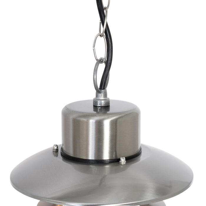 QAZQA Industriële hanglamp staal IP44 - Shell