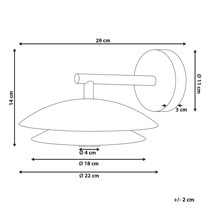Beliani - LASOLO - Wandlamp - Wit - Metaal