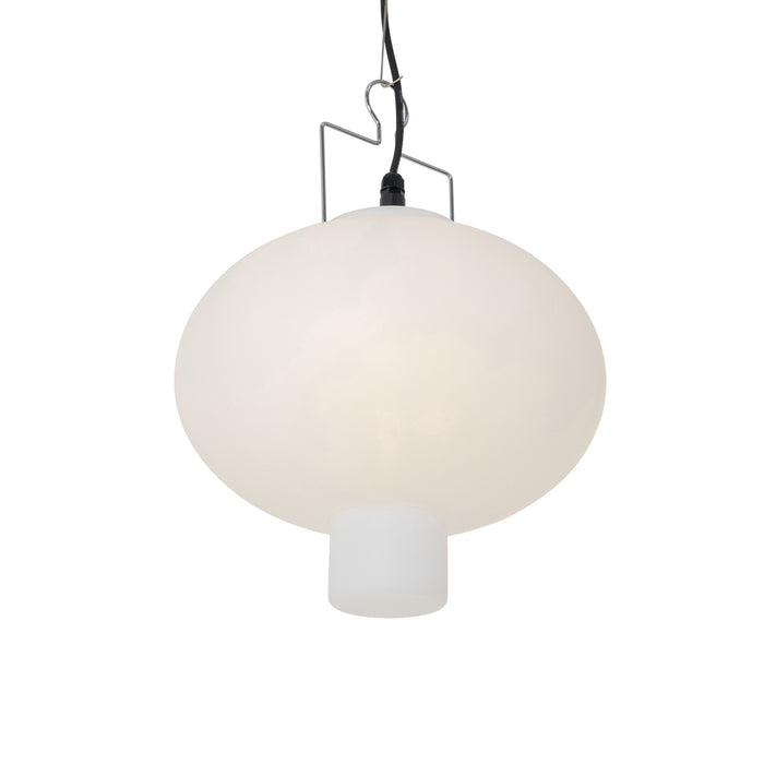 QAZQA Buiten hanglamp wit 35 cm met stekker IP44 - Pion