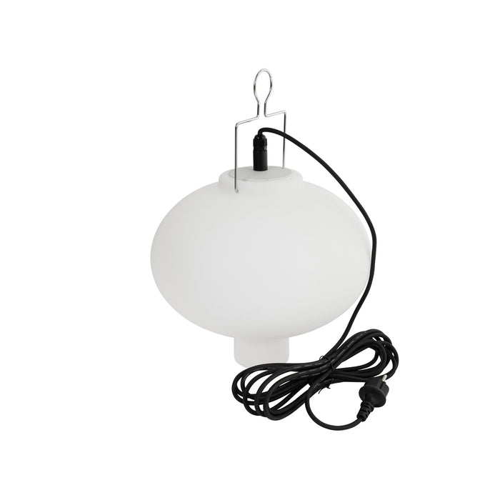 QAZQA Buiten hanglamp wit 35 cm met stekker IP44 - Pion