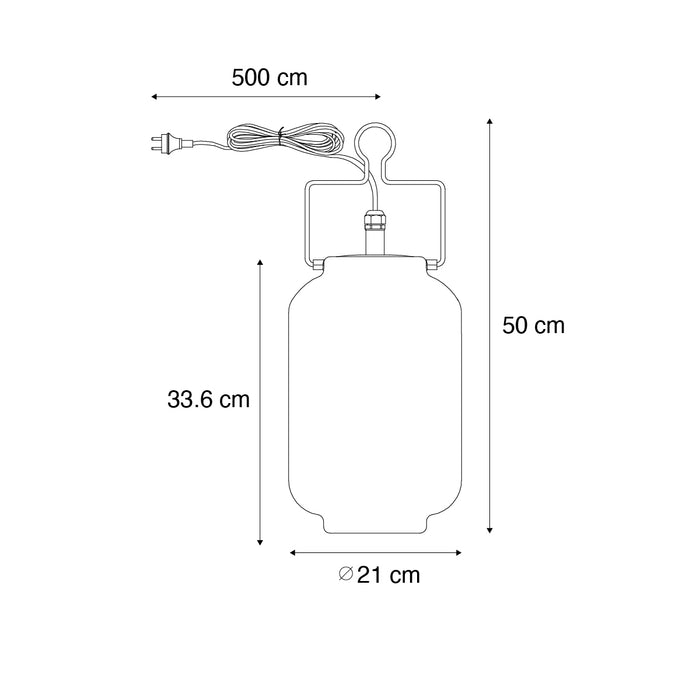 QAZQA Buiten hanglamp wit 20 cm met rode stekker IP44 - Pion