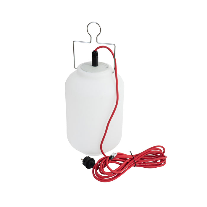 QAZQA Buiten hanglamp wit 20 cm met rode stekker IP44 - Pion