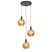 QAZQA Design hanglamp zwart met goud glas 3-lichts - Bert