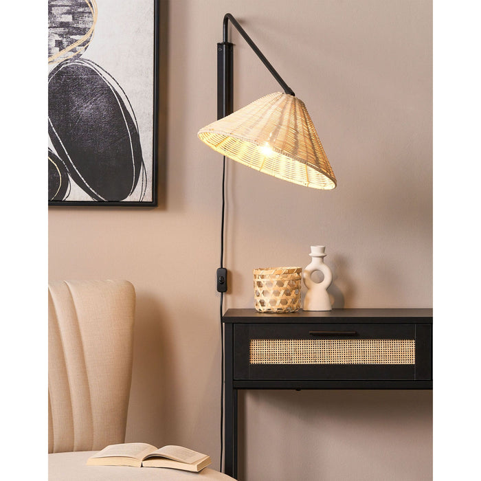 Beliani - PALENA - Wandlamp - Natuurlijk - Rotan