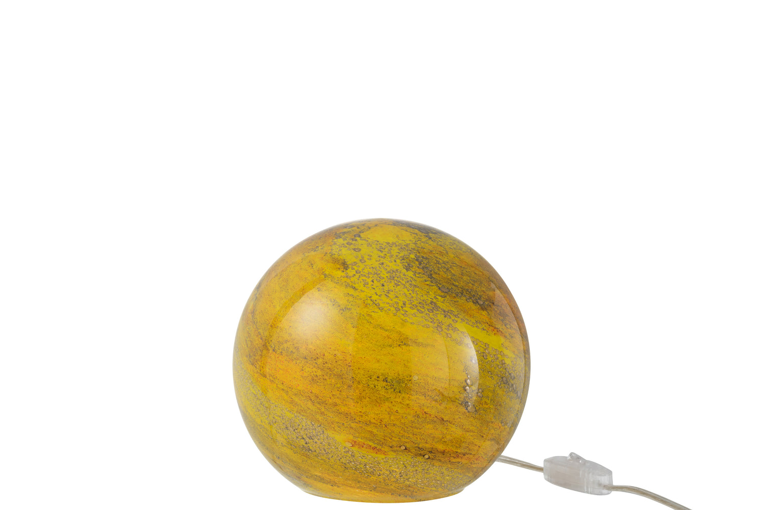 J-Line Tafellamp Dany Strepen Glas Geel