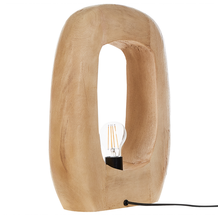 Beliani - AJAY - Tafellamp - Lichtbruin - Mangohout