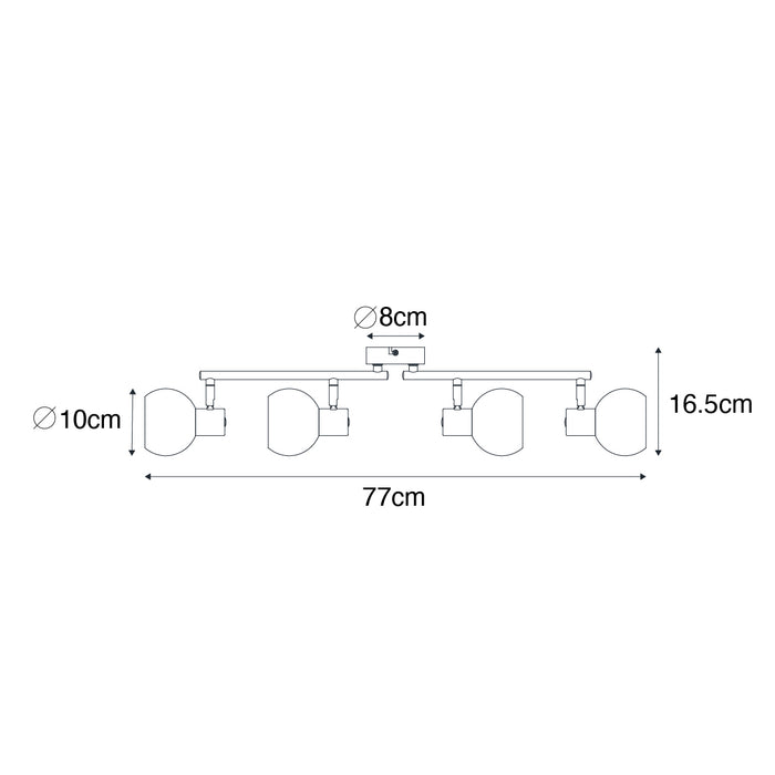 QAZQA Art Deco spot goud met groen glas 4-lichts - Vidro