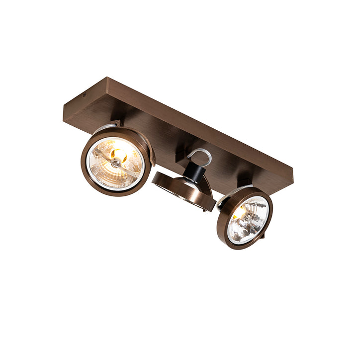 QAZQA Design spot donkerbrons 3-lichts draai- en kantelbaar - Go