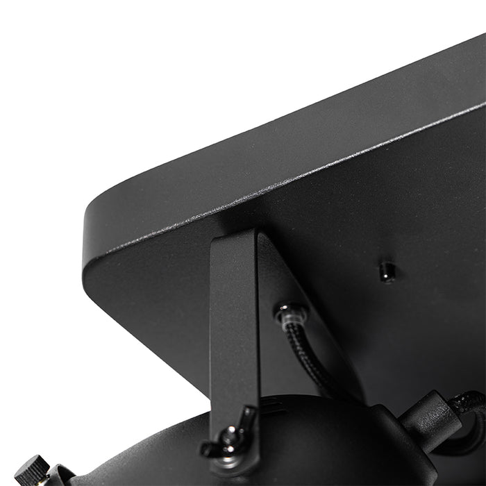 QAZQA Industriële spot zwart 4-lichts - Emado