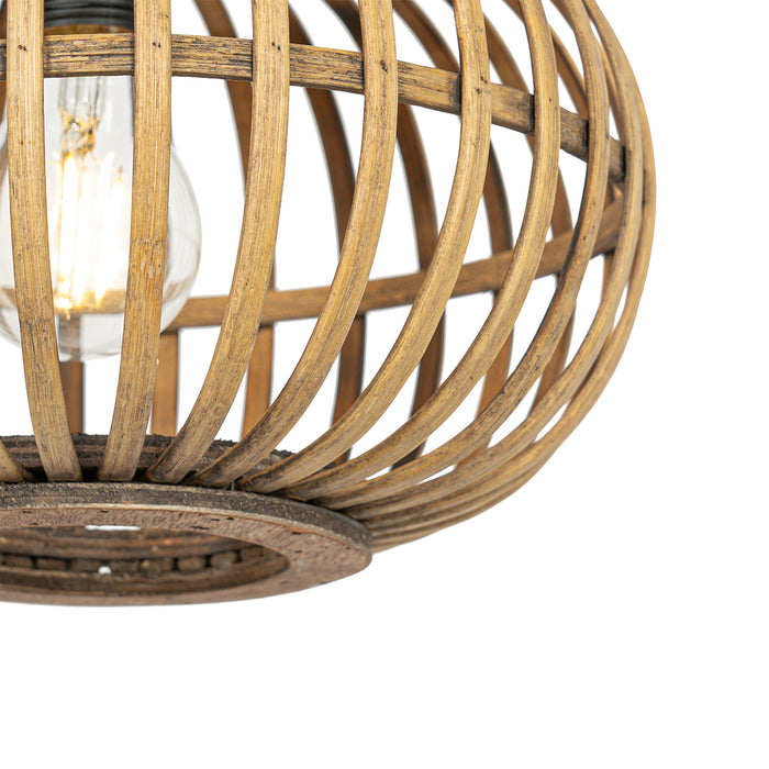 QAZQA Oosterse hanglamp bamboe 3-lichts rond - Amira
