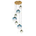 QAZQA Art Deco Hanglamp messing met blauw glas rond 7-lichts - Sandra