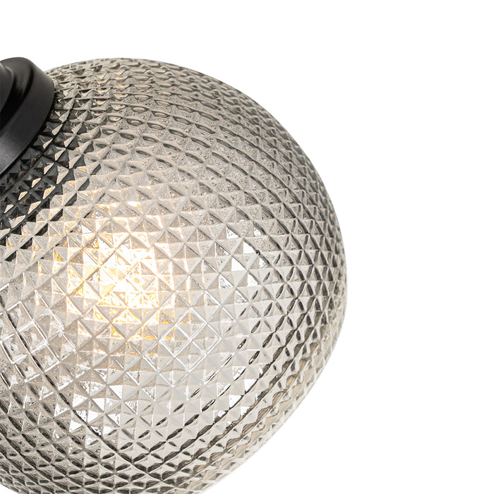 QAZQA Design spot zwart met smoke glas - Chico