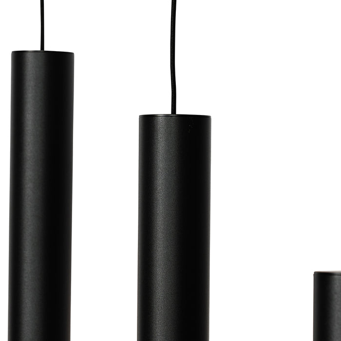 QAZQA Design hanglamp zwart ovaal 7-lichts - Tuba