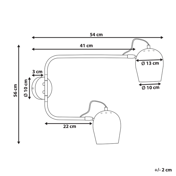 Beliani - ESTRELLA - Wandlamp - Lichtgrijs - Metaal