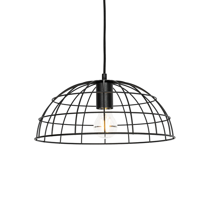 QAZQA Industriële hanglamp zwart 2-lichts - Hanze