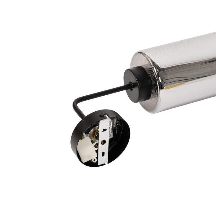 QAZQA Art Deco wandlamp zwart met smoke glas - Laura