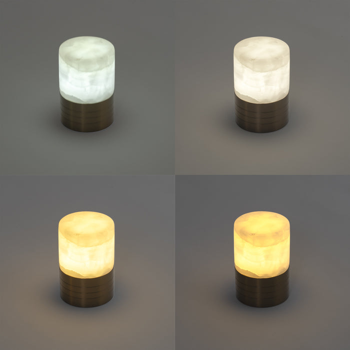 QAZQA Set van 2 tafellampen donkerbrons RGBW oplaadbaar - Alessia