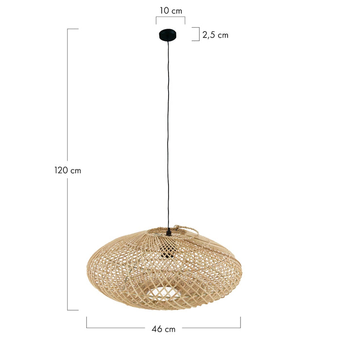 DKNC - Hanglamp Terni - Rotan - 46x46x20cm - Beige