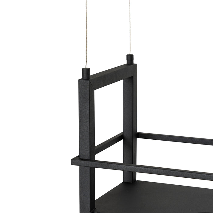 QAZQA Hanglamp zwart met rek incl. LED 3-staps dimbaar - Cage Rack
