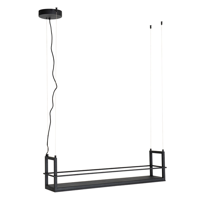 QAZQA Hanglamp zwart met rek incl. LED 3-staps dimbaar - Cage Rack