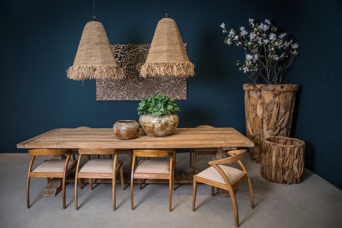 PTMD Kaj Natural woven sisal raffia lampshade