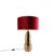 QAZQA Tafellamp brons velours kap rood met goud 50 cm - Bruut