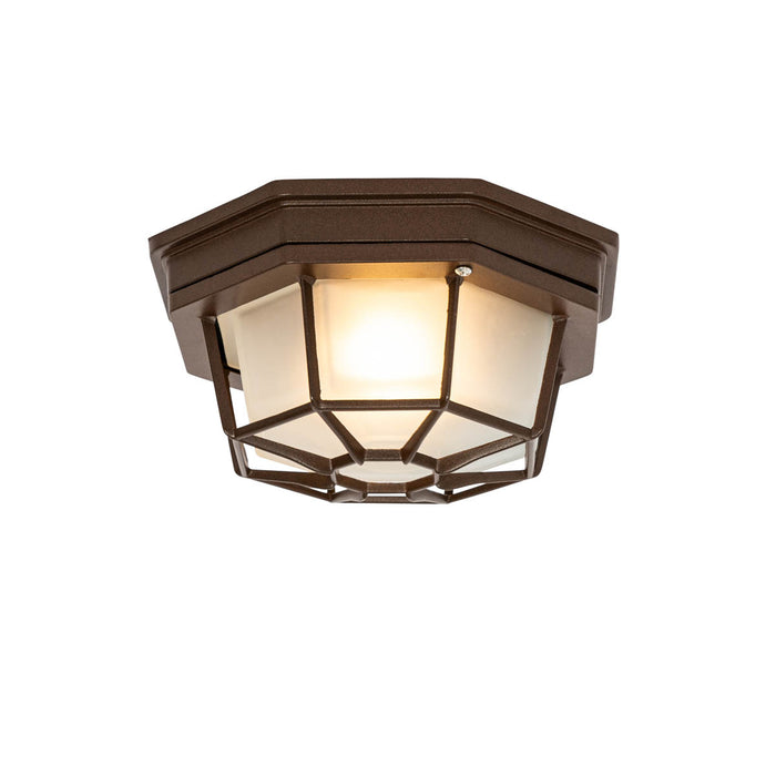 QAZQA Landelijke plafondlamp roestbruin 21,3 cm IP44 - Bri