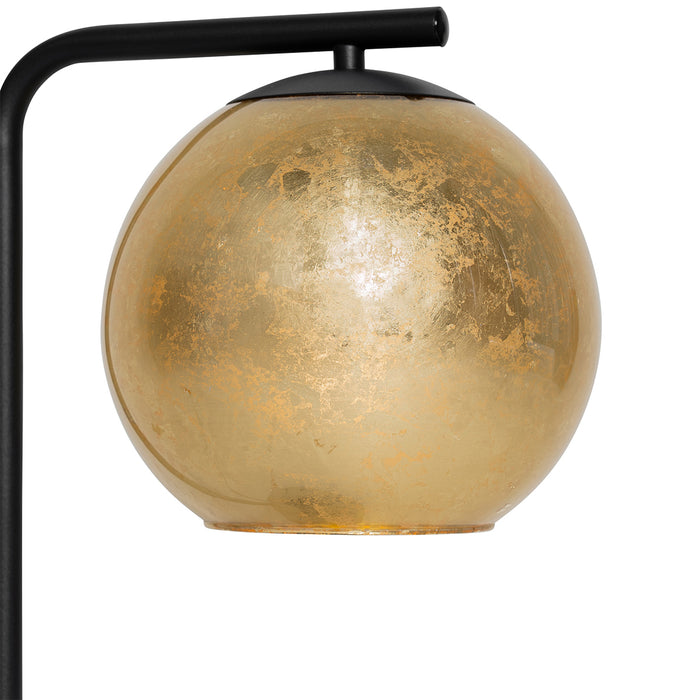 QAZQA Design tafellamp zwart met goud glas - Bert