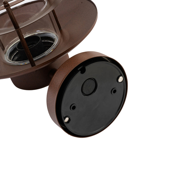 QAZQA Industriële wandlamp roestbruin IP44 - Shell